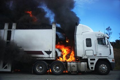 Truck on fire